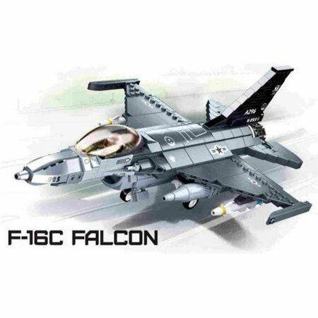 TEXAS TOY DISTRIBUTION Model Bricks F-16C Falcon Fighter Jet Building Brick Kit, 521 Piece TE80878